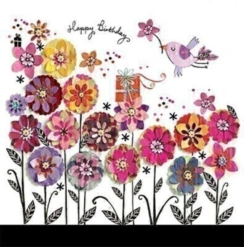 Bright Flower Meadow Birthday Card by Paper Rose